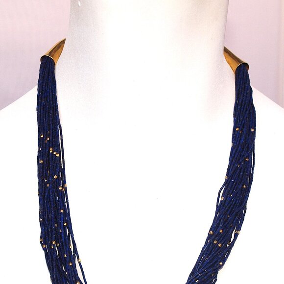 Fine Lapis Lazuli Multi-Strand & 18kt Bead Necklace – NWT - Picture 3 of 5